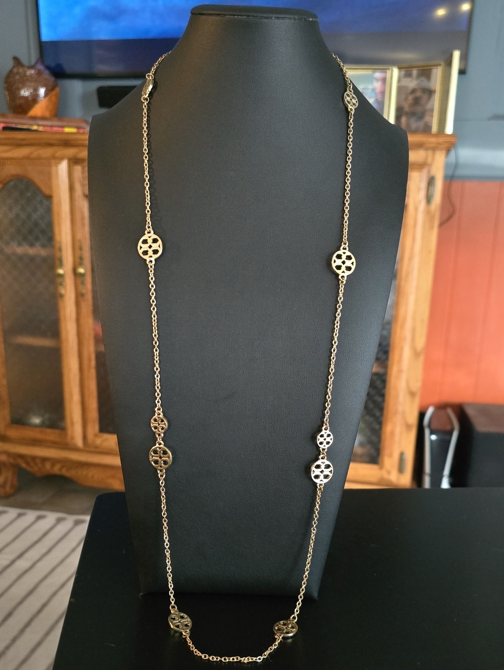 Gold Long Disc-Link Necklace - Women Jewelry